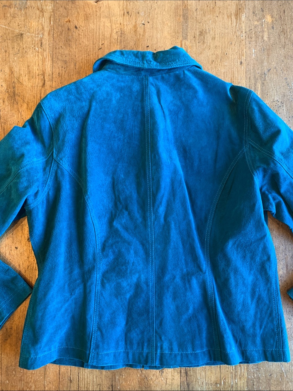 Chico's Teal Suede Snap Jacket - Picture 8 of 16
